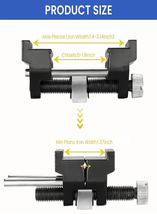 Serplex أداة شحذ إزميل Serplex® للإزميل من 1/4 إلى 2 بوصة وشفرات المسحاج من 1-3/8 إلى 3-1/8 بوصة، دليل شحذ بزاوية قابلة للتعديل ودقة عالية لأدوات النحت والنجارة، قطعتان - Image 3